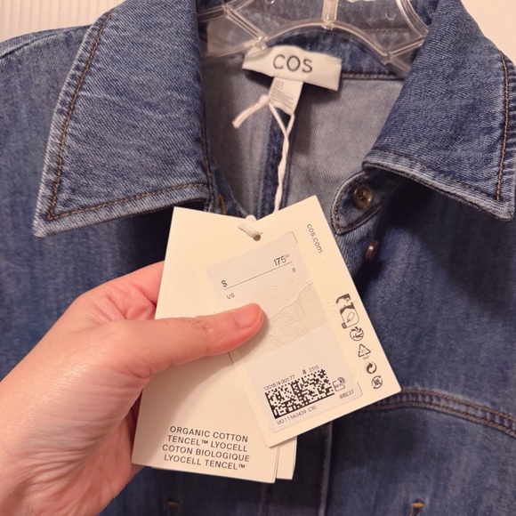 NWT COS Oversized Waisted Denim Shirt Dress Midi Length Size 8 - Picture 6 of 15